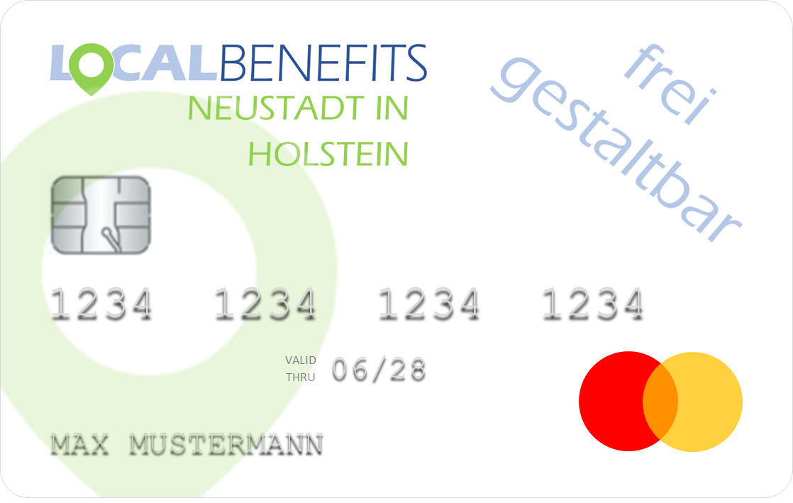 LOCALBENEFITS Sachbezugskarte, mit der Sie bei über #N/A lokalen Händlern in Neustadt in Holstein den steuerfreien Sachbezug (€50) nutzen können.