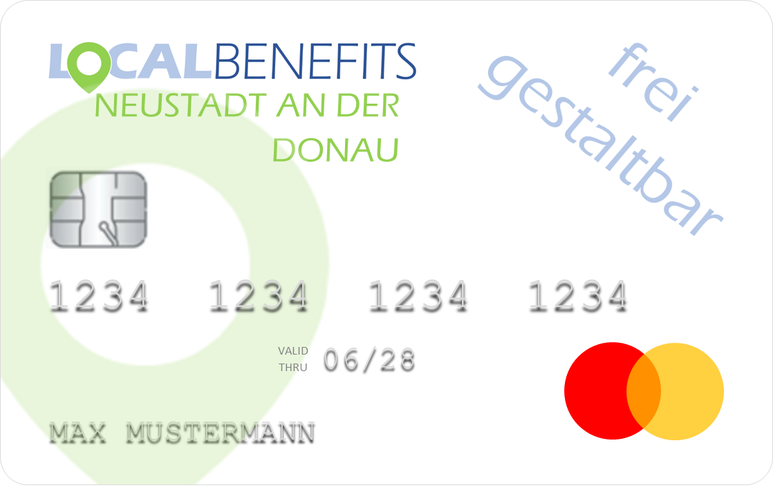 LOCALBENEFITS Sachbezugskarte, mit der Sie bei über #N/A lokalen Händlern in Neustadt an der Donau den steuerfreien Sachbezug (€50) nutzen können.