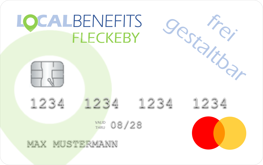 LOCALBENEFITS Guthabenkarte, mit der der steuerfreie Sachbezug (€50) in Fleckeby bei über 15 lokalen Partnern genutzt werden kann.